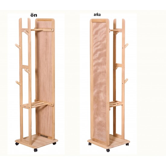 Masifart Longa Aynalı Askılık Cilasız Ham