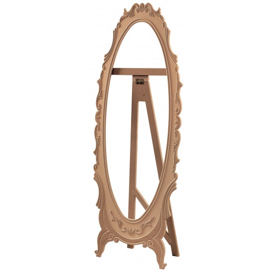 Masifart Tracy Ayaklı Lale Oval Boy Ayna Cilasız Ham