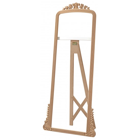 Masifart Lillie Ayaklı Küçük Trend Boy Ayna Cilasız Ham