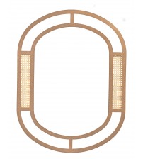 Masifart Serpens Hasırlı Bambu Kavisli Ayna Cilasız Ham