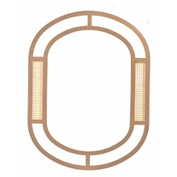 Masifart Serpens Hasırlı Bambu Kavisli Ayna Cilasız Ham