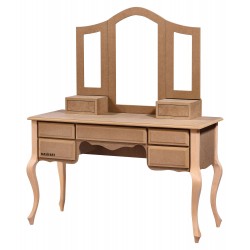 Masifart Lelia 5 Çekmeceli Lükens Makyaj Masası Cilasız Ham