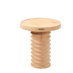 Masifart Sistre Oluklu Yan Sehpa Cilasız Ham