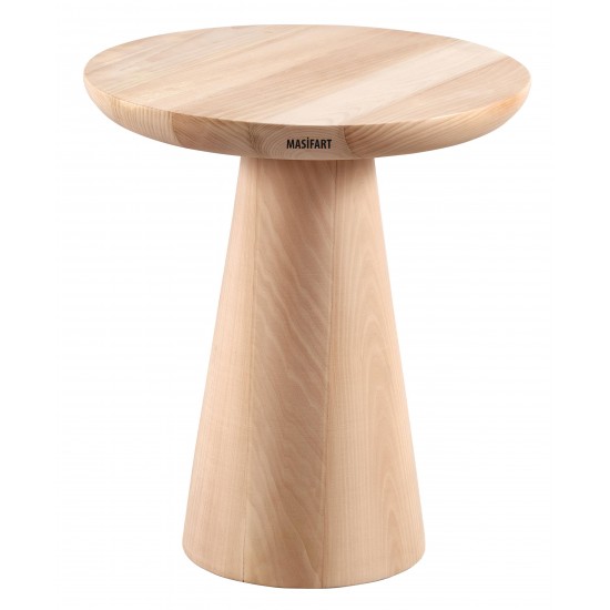 Masifart Fido Düz Mantar Yan Sehpa Cilasız Ham