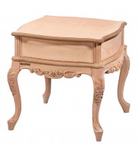 Masifart Hades Barcelona Oymalı Yan Sehpa Cilasız Ham