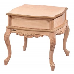 Masifart Hades Barcelona Oymalı Yan Sehpa Cilasız Ham