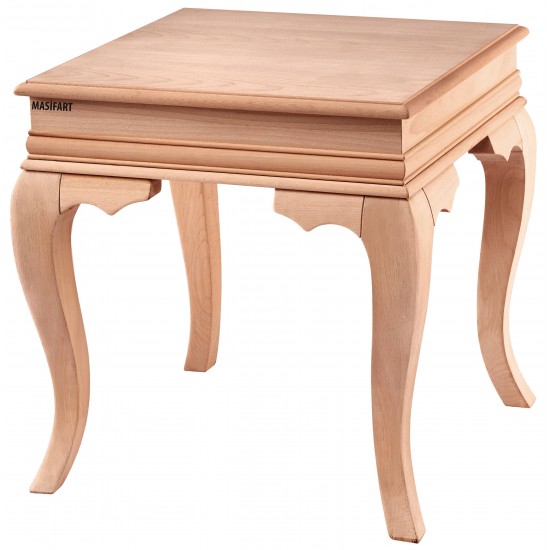 Masifart Kriste Rustik Yan Sehpa Cilasız Ham