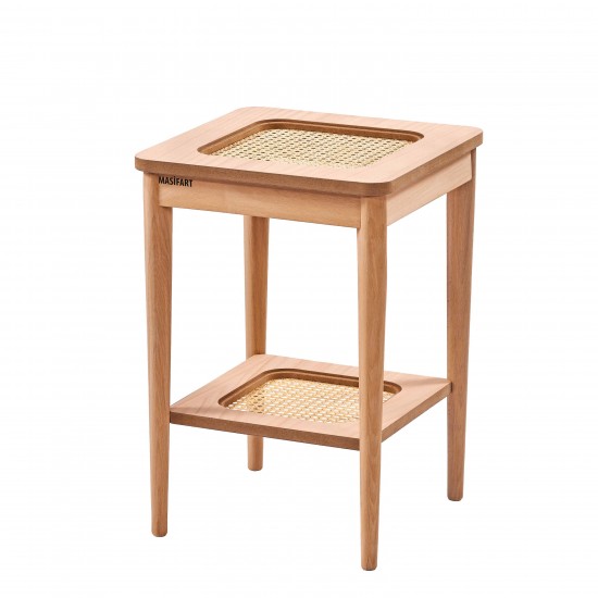 Masifart Adelyna Bohem Kare Hasırlı Saksılık Cilasız Ham