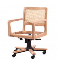 Masifart Silver Hasırlı Spor Döner Koltuk Cilasız Ham