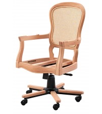 Masifart West Hasırlı Klasik Döner Koltuk Cilasız Ham