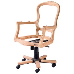 Masifart Field Oymalı Döner Koltuk Cilasız Ham