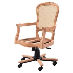 Masifart Data Hasırlı Oymalı Döner Koltuk Cilasız Ham