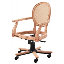 Masifart Alter Hasırlı Madalyon Döner Koltuk Cilasız Ham