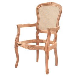 Masifart Satyana Hasırlı Etek Oymalı Berjer Cilasız Ham