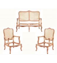 Masifart Callust Hasırlı İtalyan Oymalı Çay Takımı Cilasız Ham