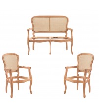 Masifart Tavian Hasırlı Klasik Çay Takımı Cilasız Ham