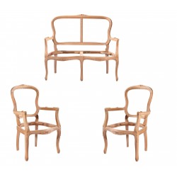 Masifart Virl Etek Oymalı Çay Takımı Cilasız Ham