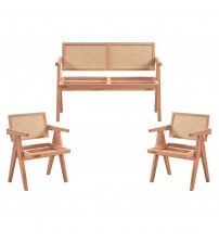 Masifart Edrian Hasırlı Luna Çay Takımı Cilasız Ham