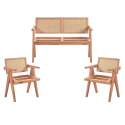 Masifart Edrian Hasırlı Luna Çay Takımı Cilasız Ham