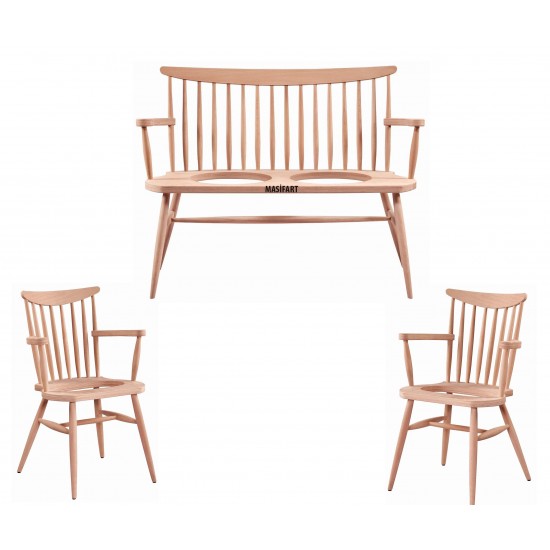 Masifart Sabelli Kırlangıç Döşemeli Çay Takımı Cilasız Ham