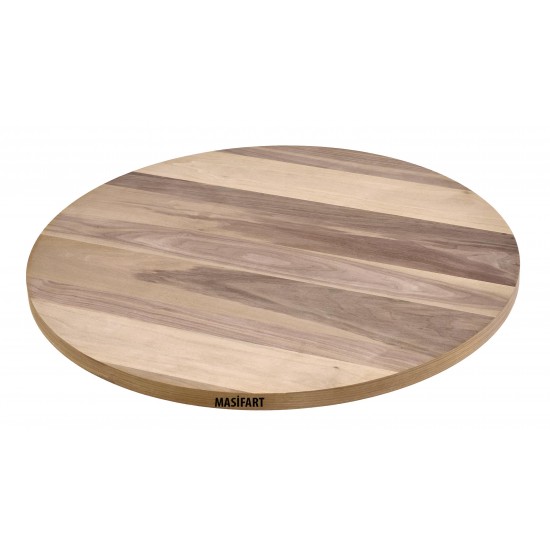 Masifart Scipio Ceviz 140 Lık Yuvarlak Tabla Cilasız Ham