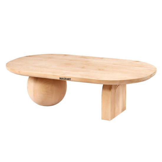 Masifart Foris Dekobajlı Orta Sehpa Cilasız Ham