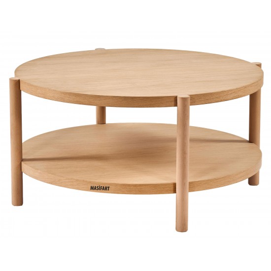 Masifart Scapula Abelya Meşe Orta Sehpa Cilasız Ham