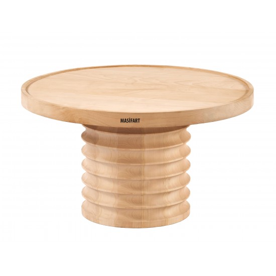 Masifart Cinis Oluklu Orta Sehpa Cilasız Ham