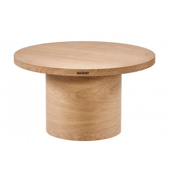 Masifart Virage Meşe Silindir Orta Sehpa Cilasız Ham