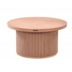 Masifart Lota Kayın Çizgili Orta Sehpa Cilasız Ham