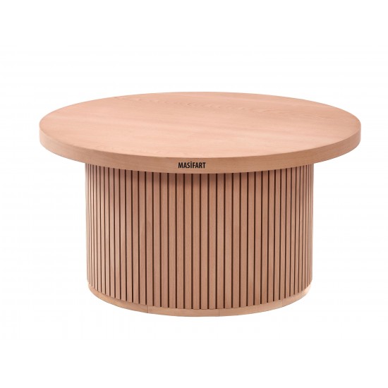 Masifart Lota Kayın Çizgili Orta Sehpa Cilasız Ham