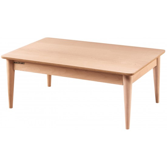 Masifart Aurillia Kasalı Retro Orta Sehpa Cilasız Ham