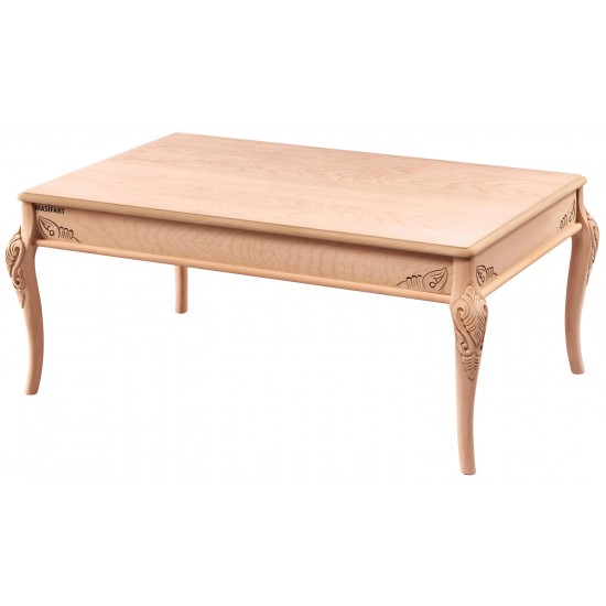 Masifart Unitas İpek Oymalı Orta Sehpa Cilasız Ham