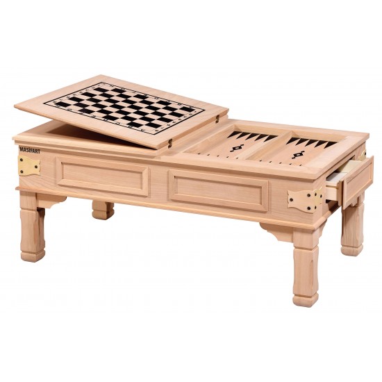 Masifart Decio Rustik Tavla Sehpa Cilasız Ham