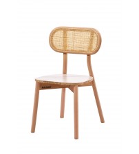 Masifart Lorenzia İnce Hasırlı Paris Sandalye Cilasız Ham