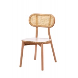 Masifart Lorenzia İnce Hasırlı Paris Sandalye Cilasız Ham