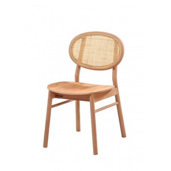 Masifart Albino İnce Hasırlı Miami Sandalye Cilasız Ham