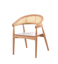 Masifart Aury Hasırlı Gazel Sandalye Cilasız Ham