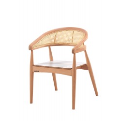 Masifart Aury Hasırlı Gazel Sandalye Cilasız Ham