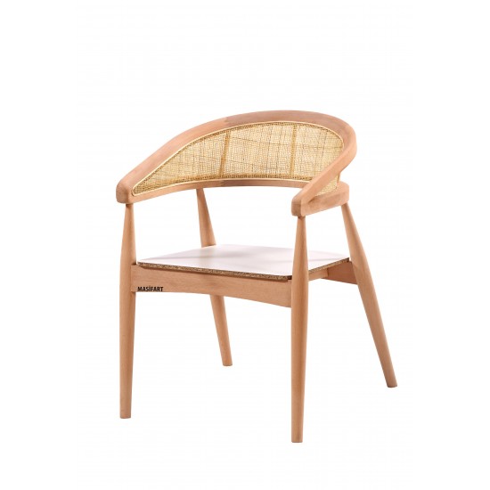 Masifart Canditia İnce Hasırlı Gazel Sandalye Cilasız Ham