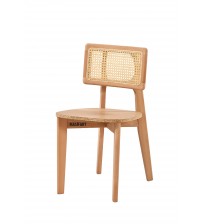 Masifart Fabrici Hasırlı Zion Sandalye Cilasız Ham