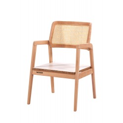 Masifart Orlanda Hasırlı Bella Sandalye Cilasız Ham