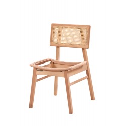 Masifart Seum Hasırlı Alegra Sandalye Cilasız Ham