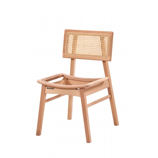 Masifart Seum Hasırlı Alegra Sandalye Cilasız Ham