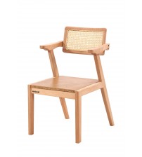 Masifart Anicet Hasırlı Zen Sandalye Cilasız Ham