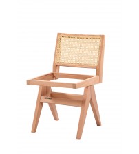 Masifart Gilliana Hasırlı Kolsuz Luna Sandalye Cilasız Ham