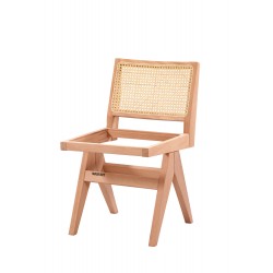 Masifart Gilliana Hasırlı Kolsuz Luna Sandalye Cilasız Ham