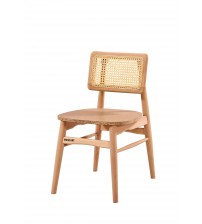 Masifart Abilio Hasırlı Mabel Sandalye Cilasız Ham