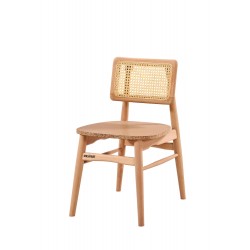 Masifart Abilio Hasırlı Mabel Sandalye Cilasız Ham