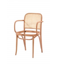 Masifart Carha Hasırlı Kollu Döşemeli Petek Sandalye Cilasız Ham